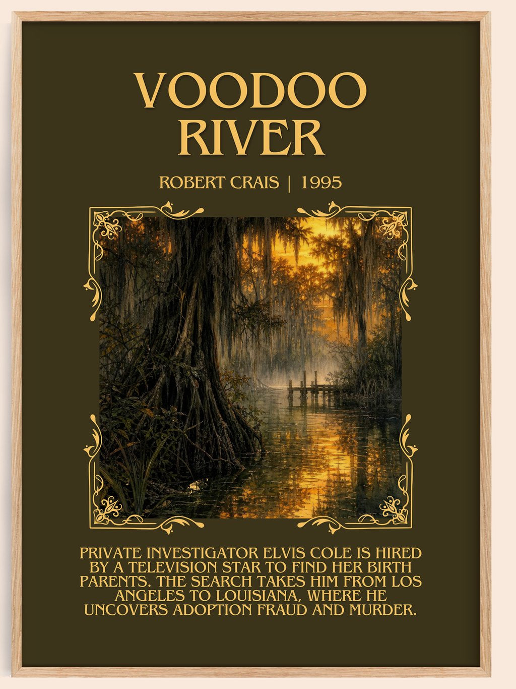 Voodoo River Minimalist Book Poster by Robert Crais – book poster