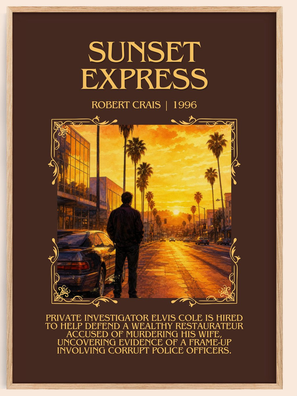 Sunset Express Minimalist Book Poster by Robert Crais – book poster