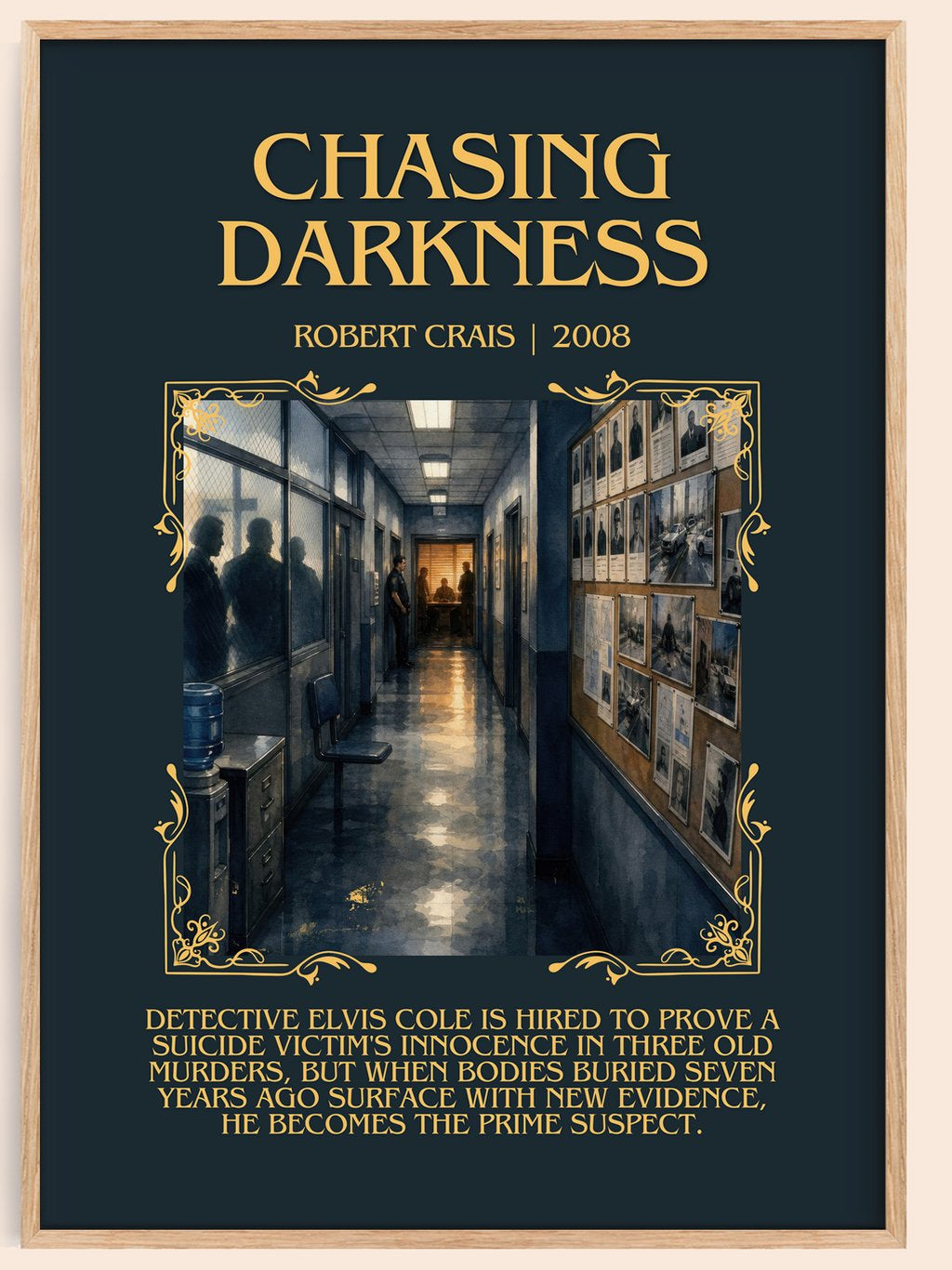 Chasing Darkness Minimalist Book Poster by Robert Crais – book poster