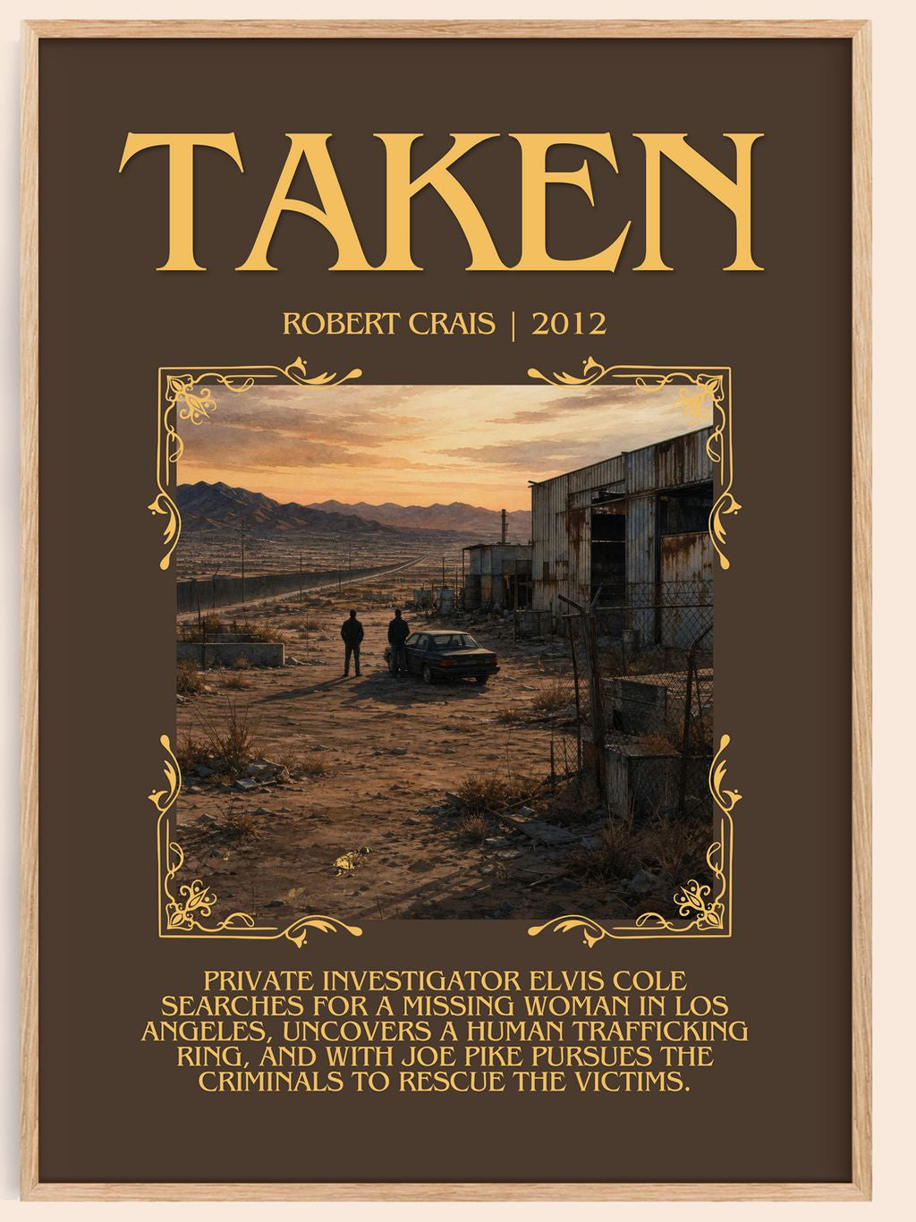 Taken Minimalist Book Poster by Robert Crais – book poster