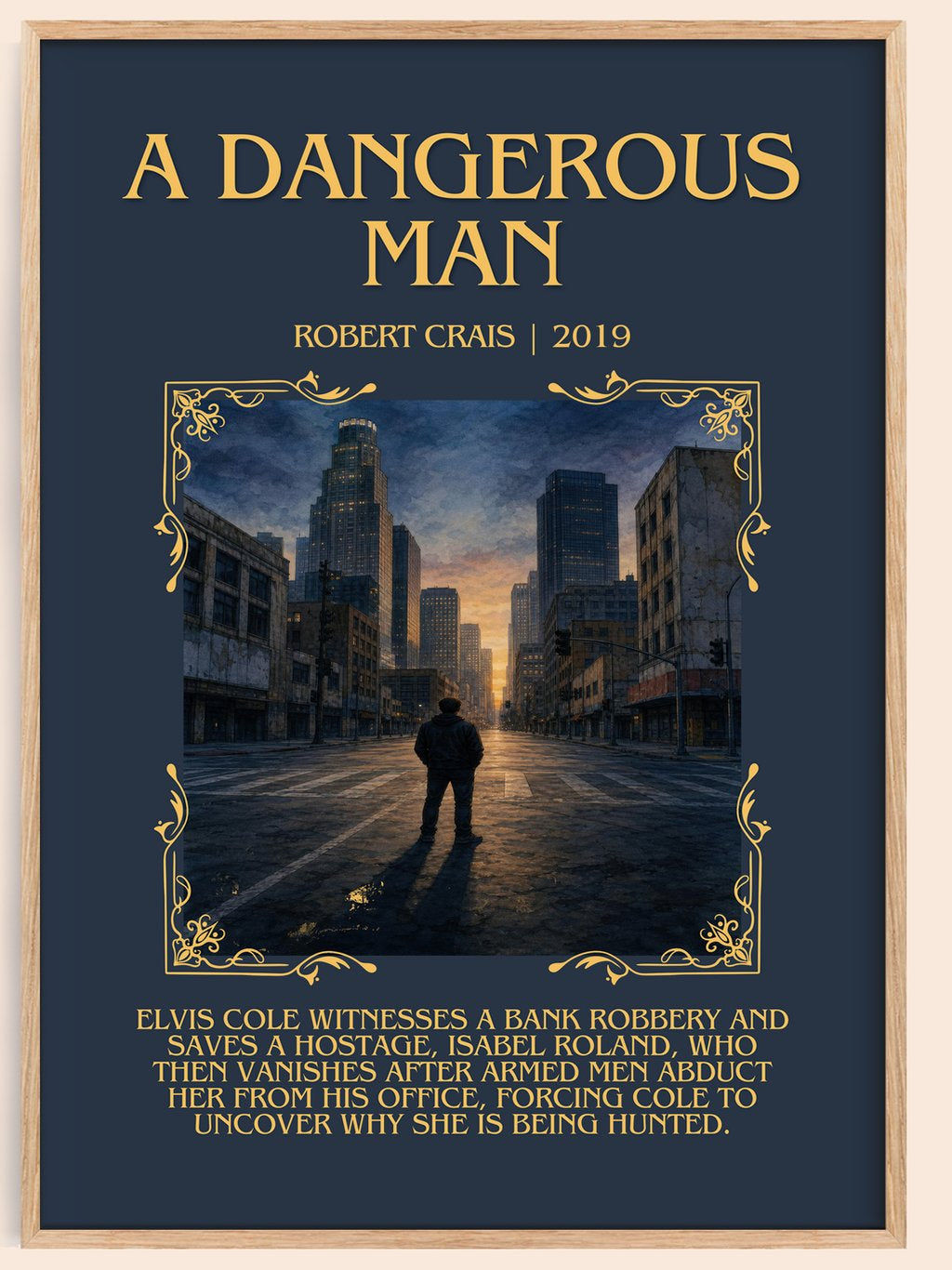 A Dangerous Man Minimalist Book Poster by Robert Crais – book poster