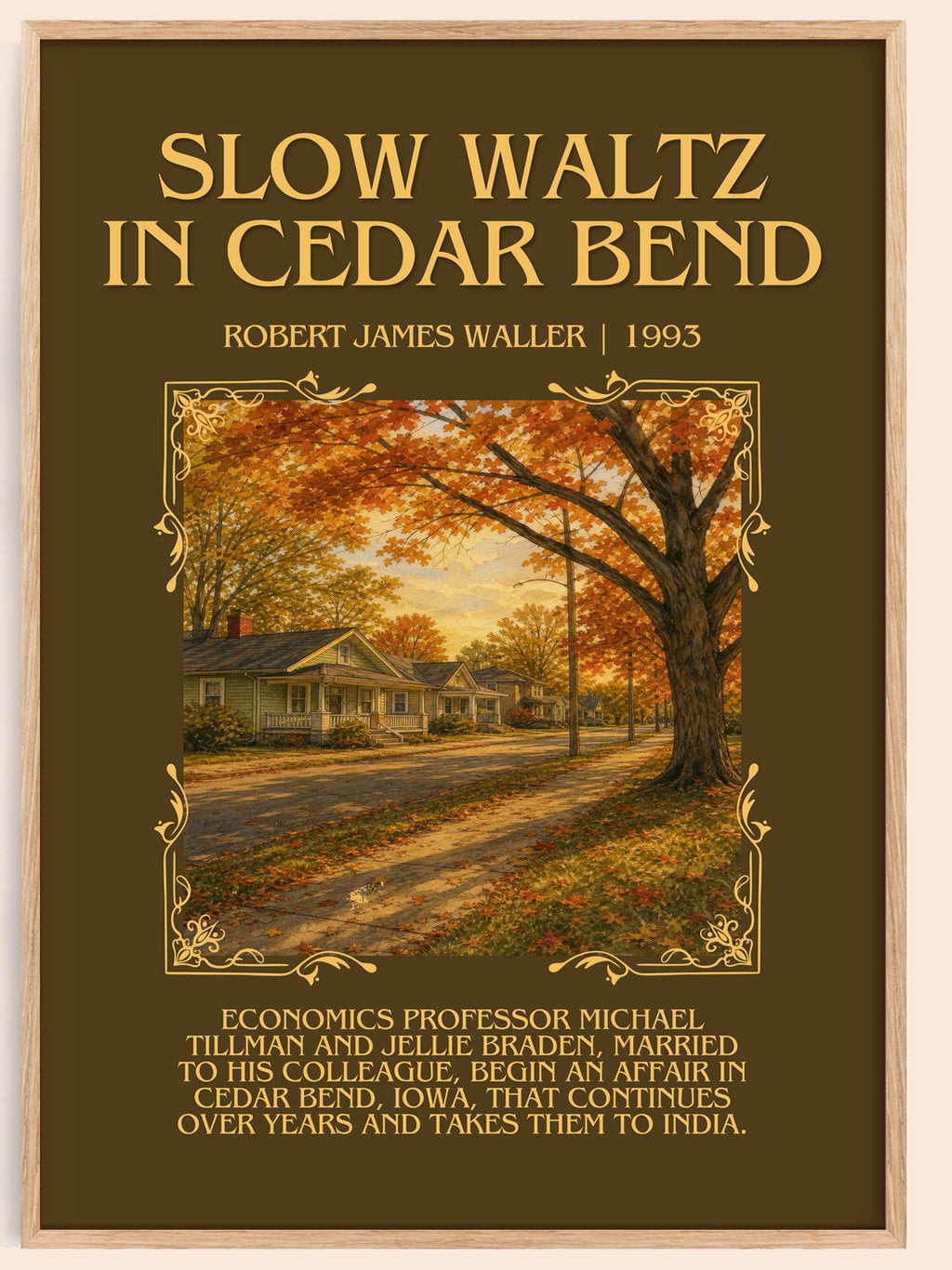 Slow Waltz In Cedar Bend Minimalist Book Poster by Robert James Waller – book poster