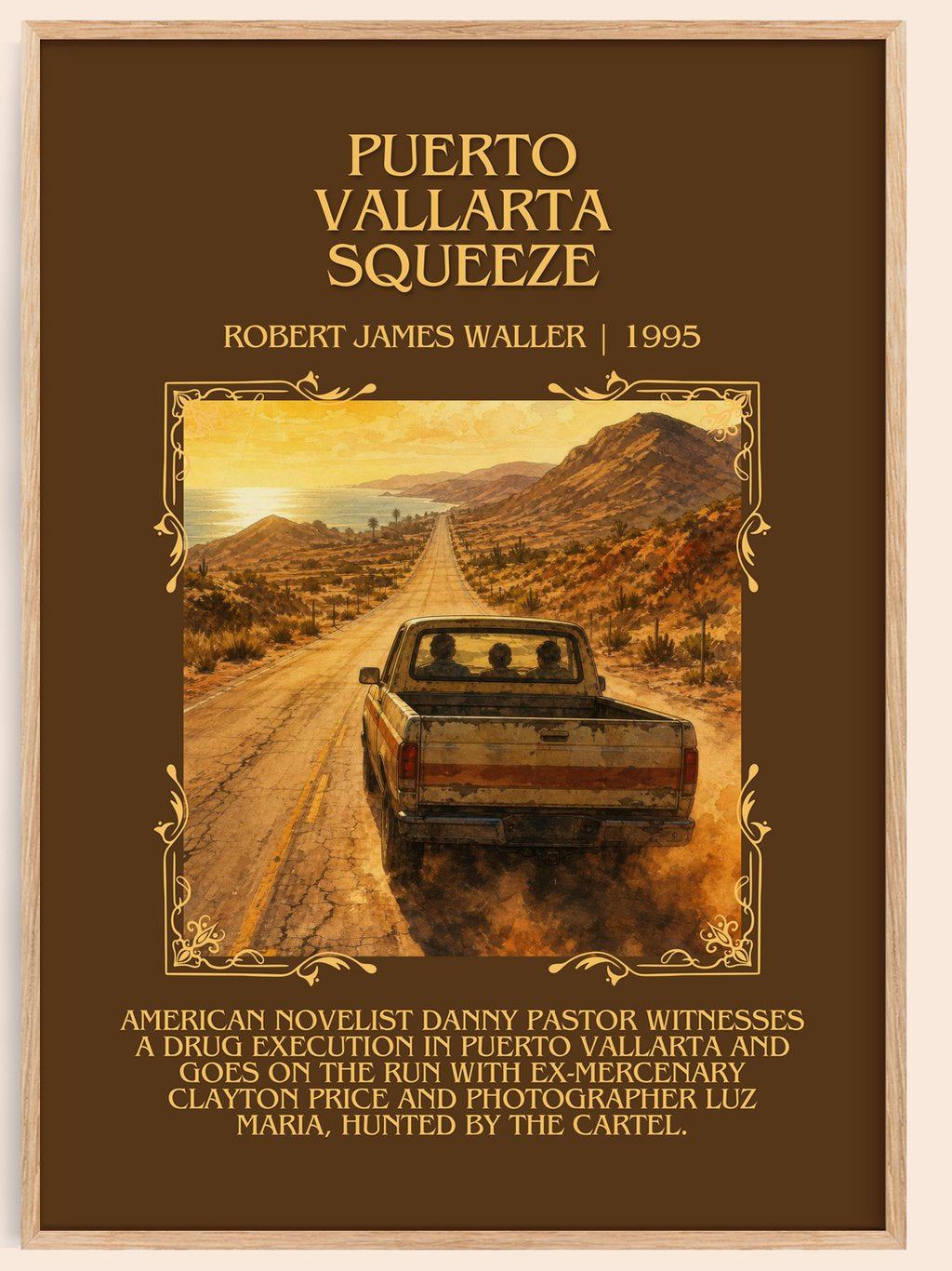 Puerto Vallarta Squeeze Minimalist Book Poster by Robert James Waller – book poster