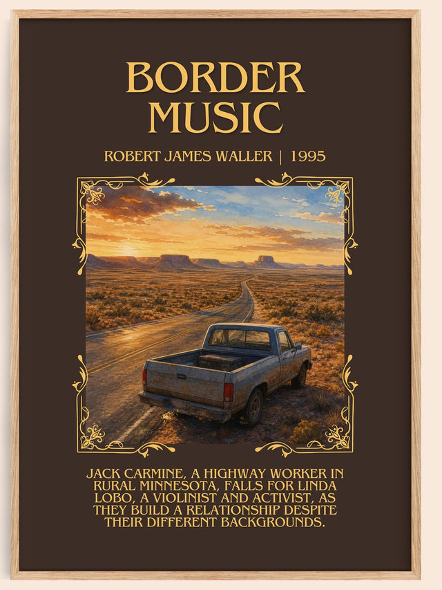Border Music Minimalist Book Poster by Robert James Waller