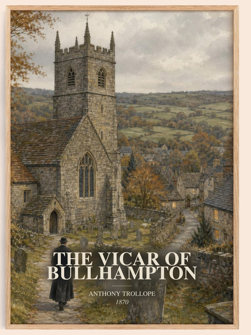 The Vicar Of Bullhampton watercolour book poster by Anthony Trollope – framed literary art print