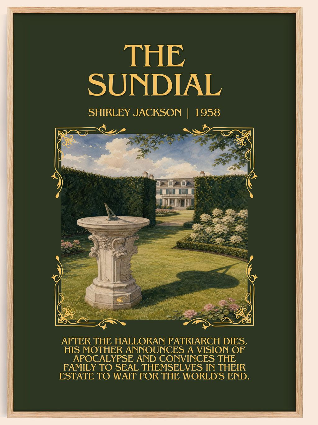 The Sundial Minimalist Book Poster by Shirley Jackson – book poster