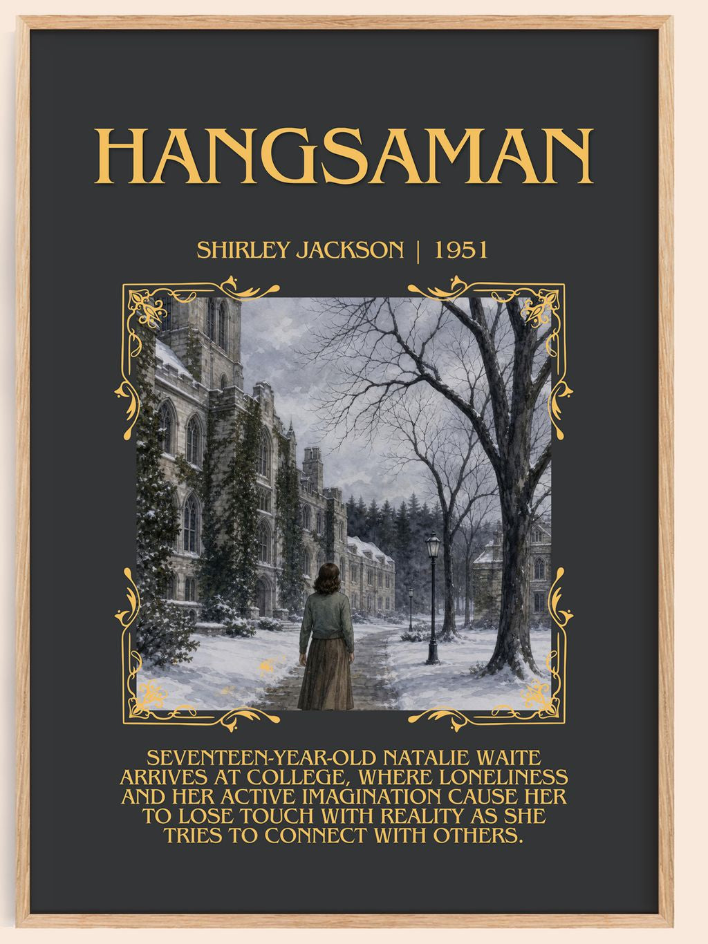 Hangsaman Minimalist Book Poster by Shirley Jackson – book poster