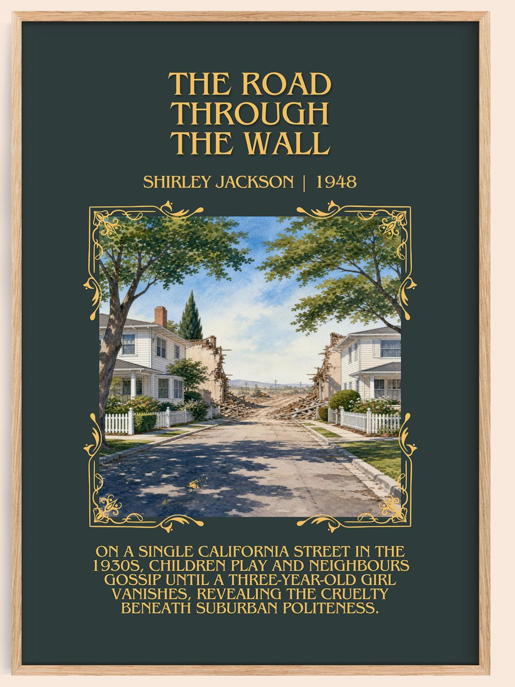 The Road Through The Wall Minimalist Book Poster by Shirley Jackson – book poster