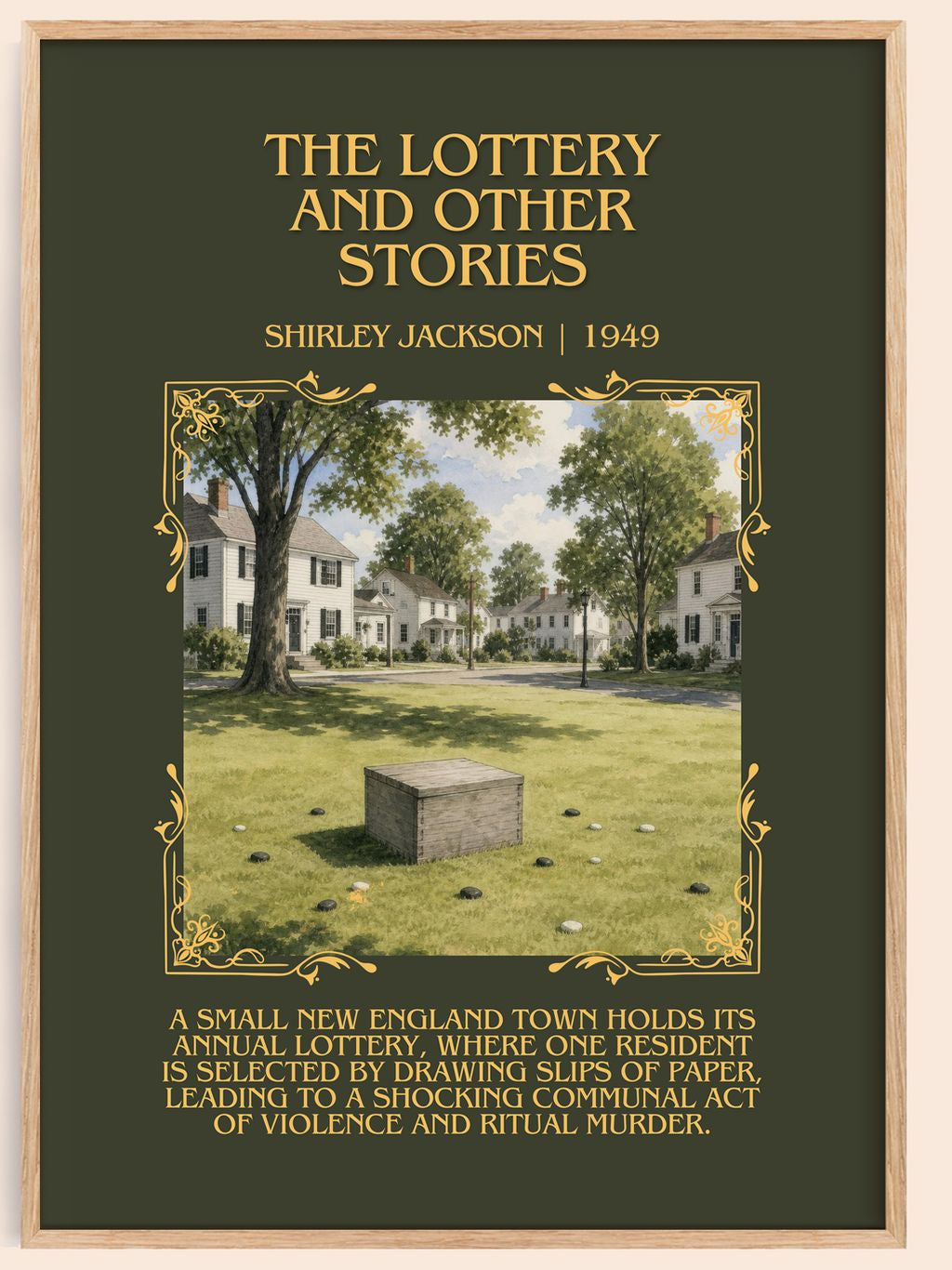 Lottery And Other Stories Minimalist Book Poster by Shirley Jackson – book poster