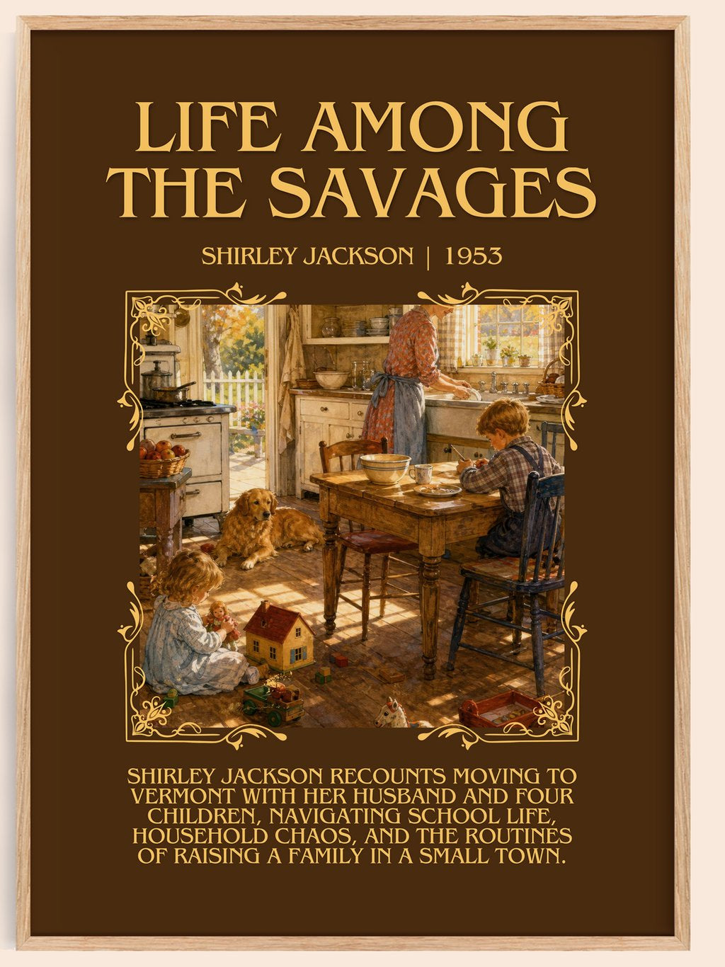 Life Among The Savages Minimalist Book Poster by Shirley Jackson – book poster