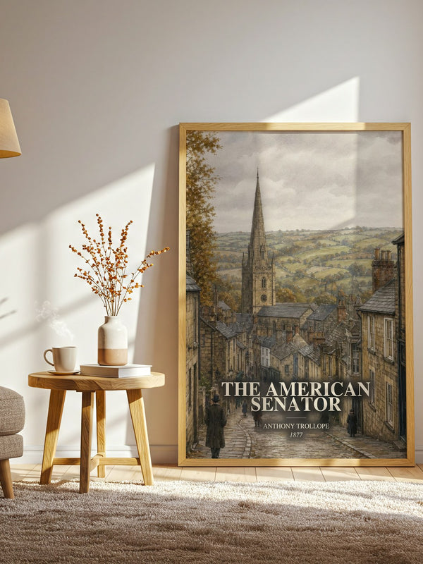 The American Senator watercolour print in frame leaning in hallway – classic literature wall art