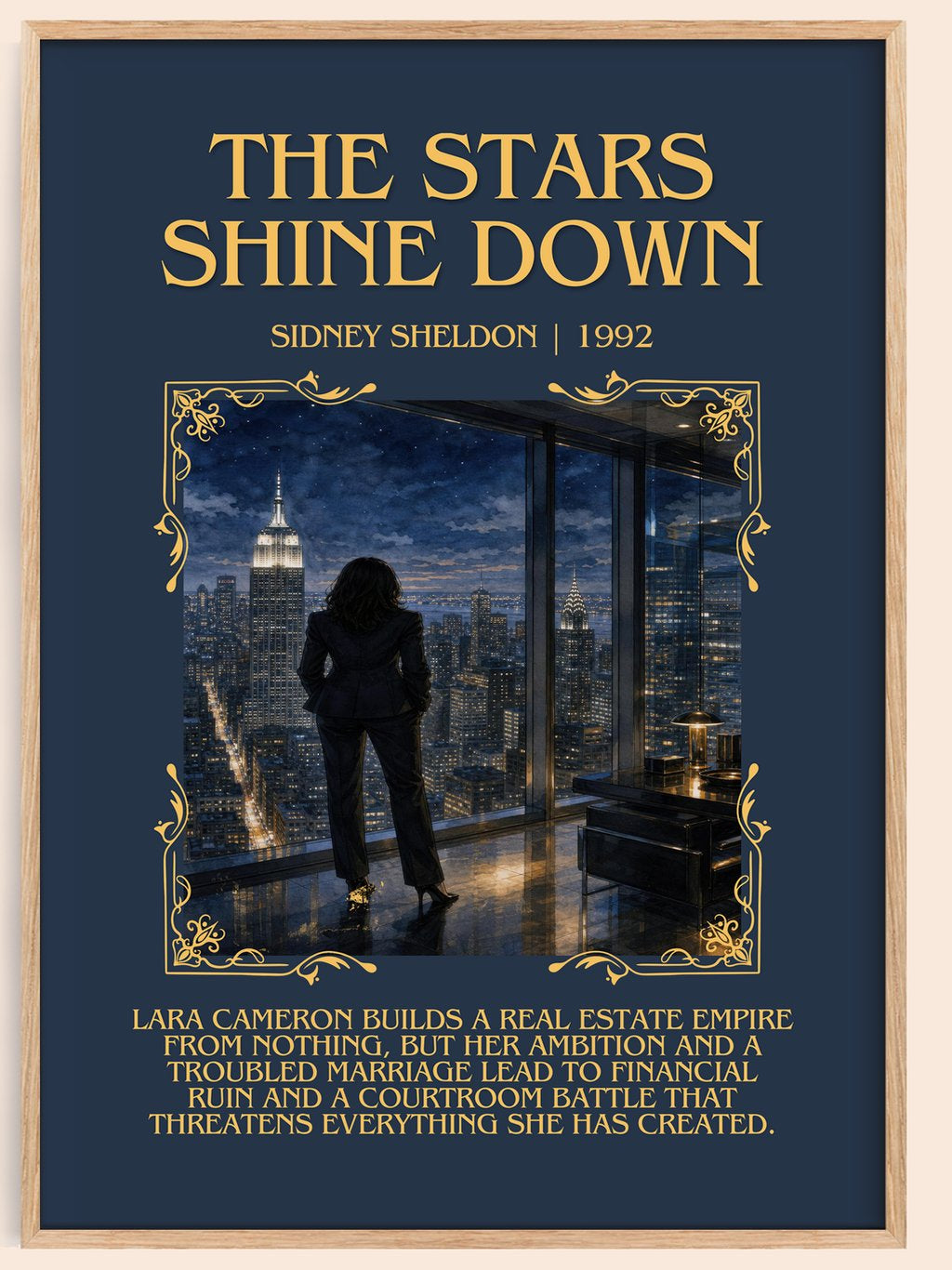 The Stars Shine Down Minimalist Book Poster by Sidney Sheldon – book poster