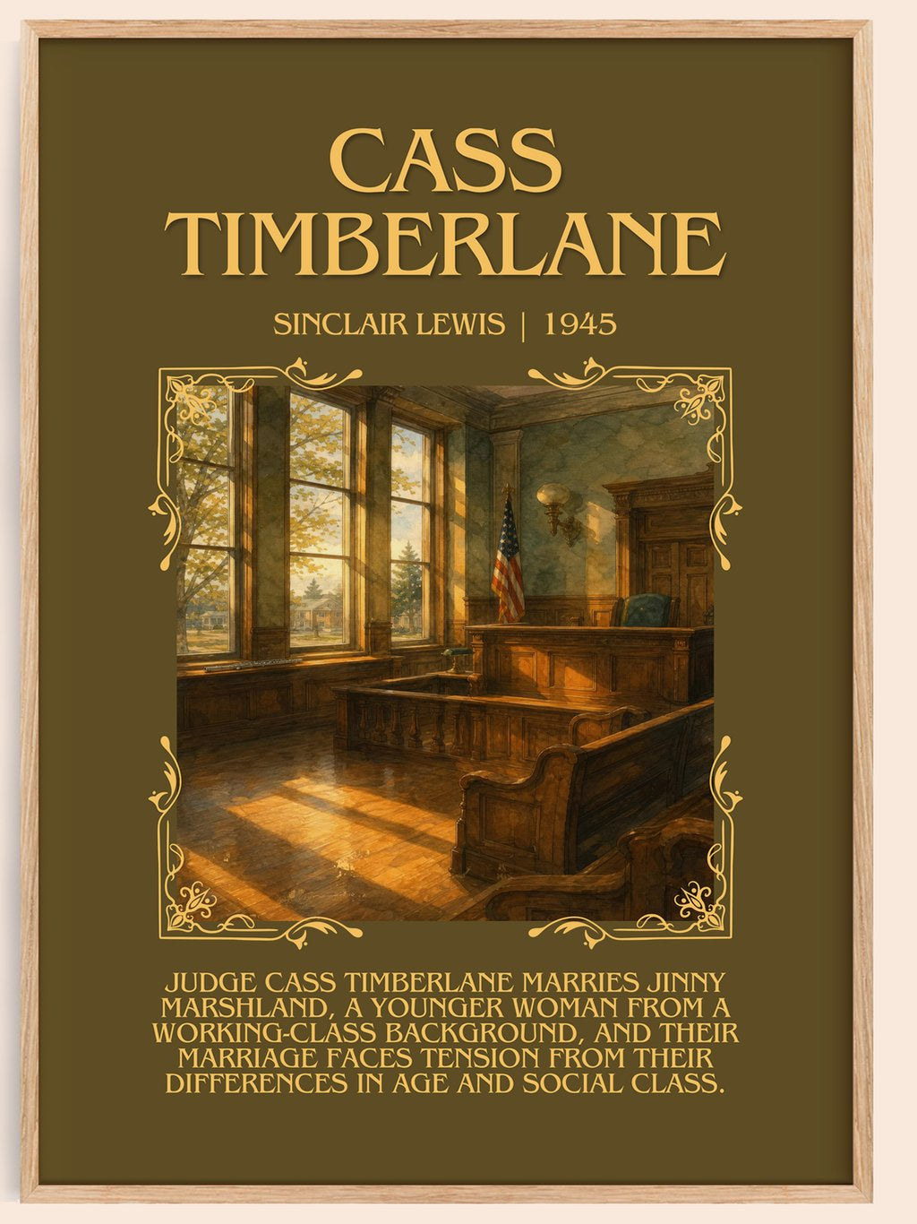 Cass Timberlane Minimalist Book Poster by Sinclair Lewis – book poster