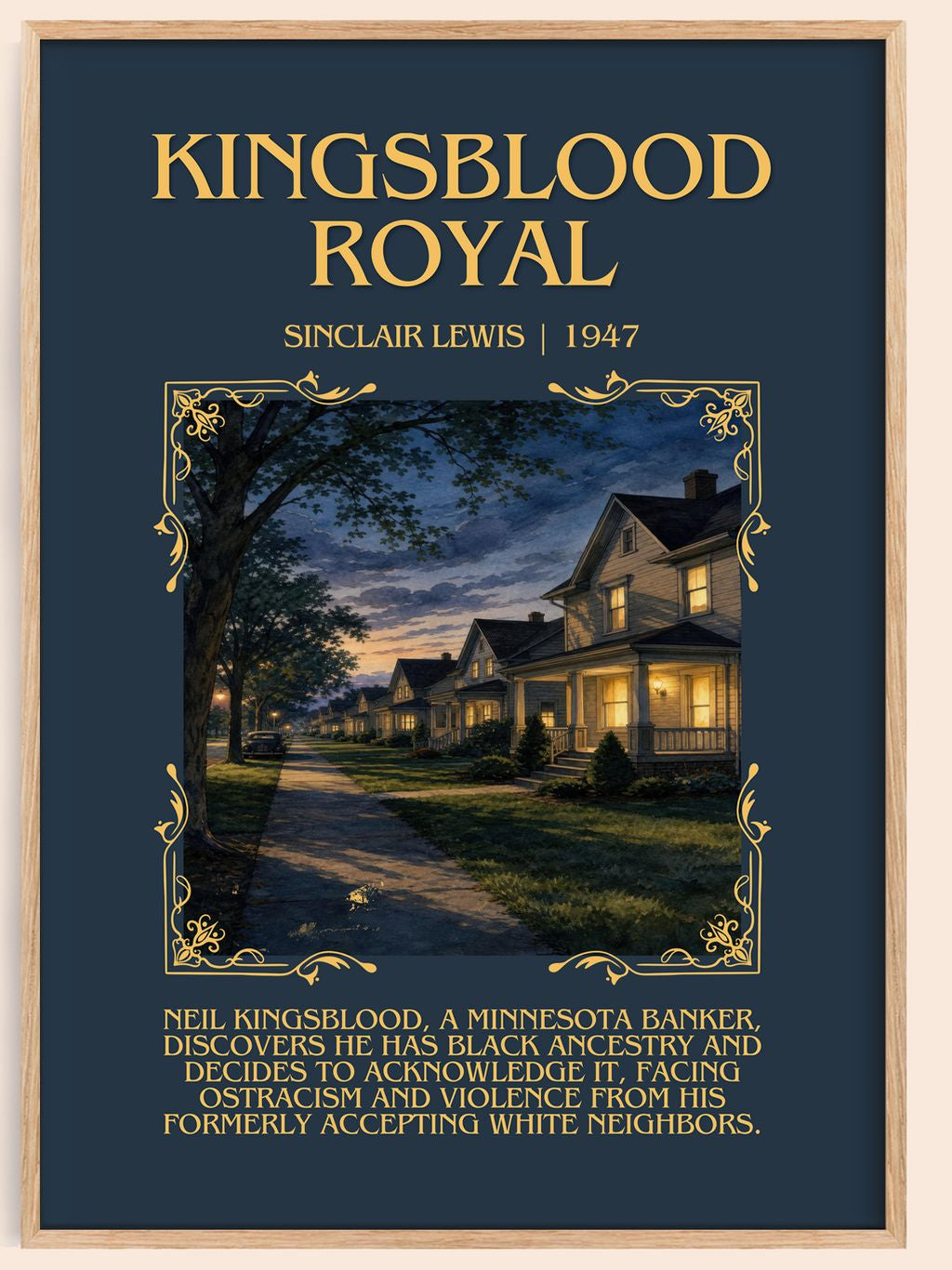 Kingsblood Royal Minimalist Book Poster by Sinclair Lewis – book poster