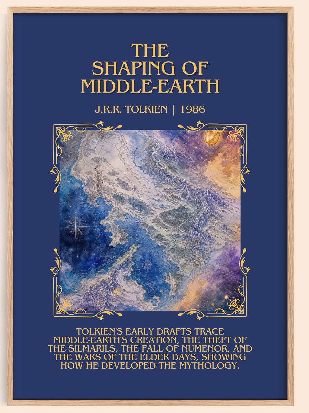 The Shaping Of Middle-Earth Minimalist Book Poster by J.R.R. Tolkien – book poster