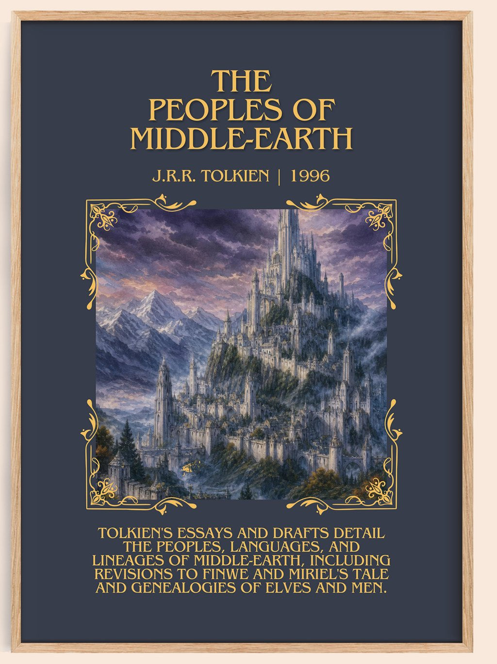 The Peoples Of Middle-Earth Minimalist Book Poster by J.R.R. Tolkien – book poster