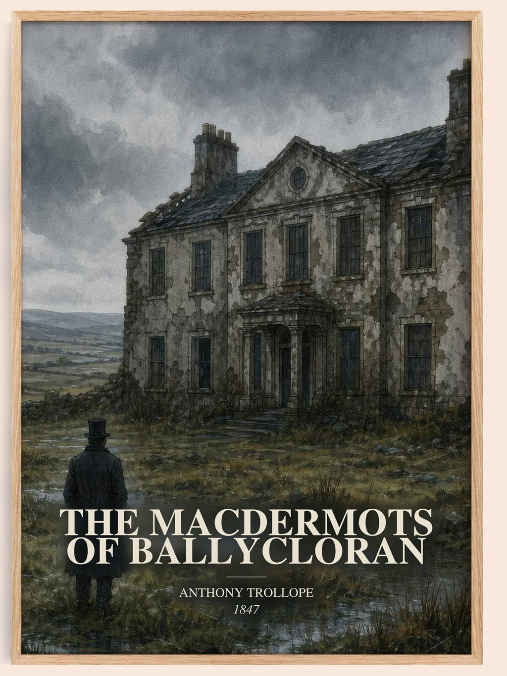 The Macdermots Of Ballycloran watercolour book poster by Anthony Trollope – framed literary art print
