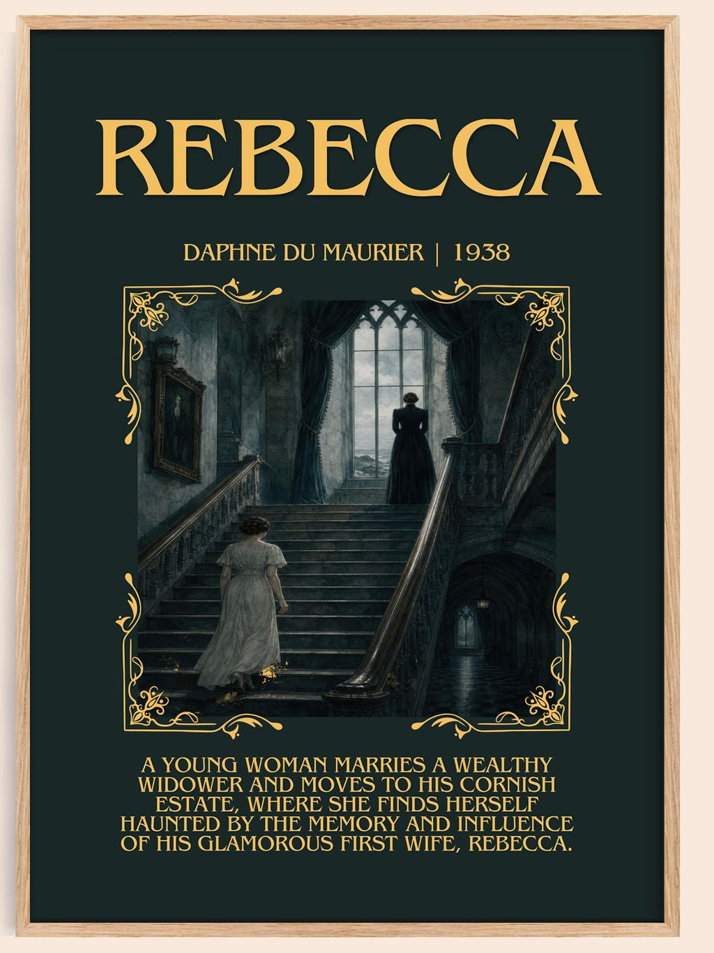 Rebecca Minimalist Book Poster by Daphne du Maurier – book poster