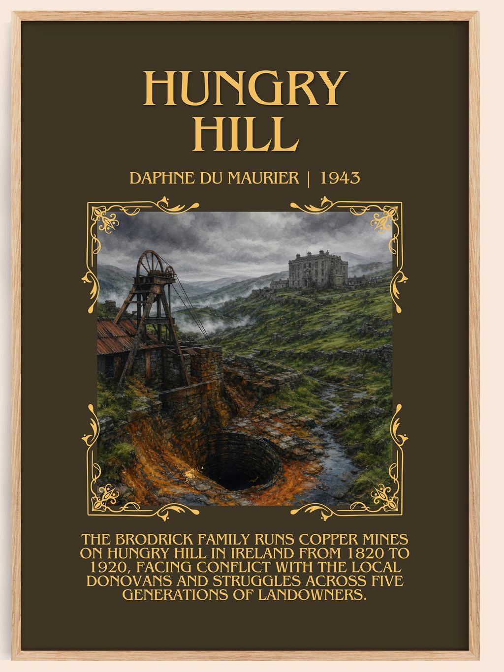 Hungry Hill Minimalist Book Poster by Daphne du Maurier – book poster