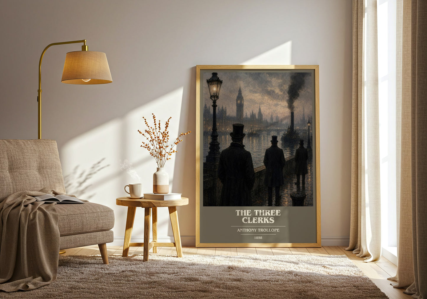 The Three Clerks book cover print on bookshelf – Anthony Trollope fan gift