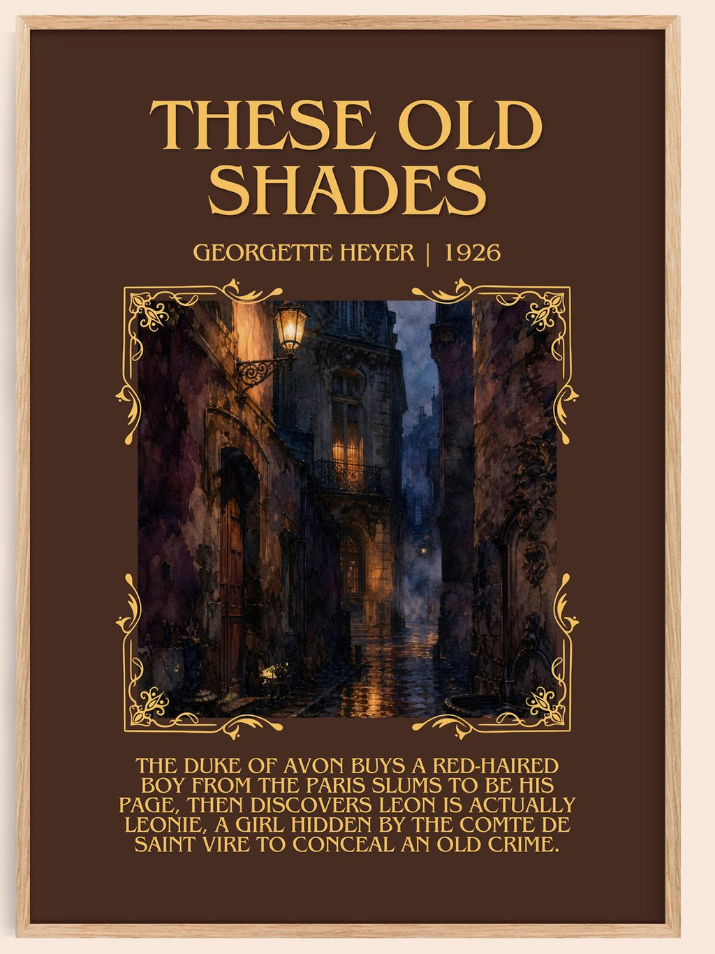 These Old Shades Minimalist Book Poster by Georgette Heyer – book poster
