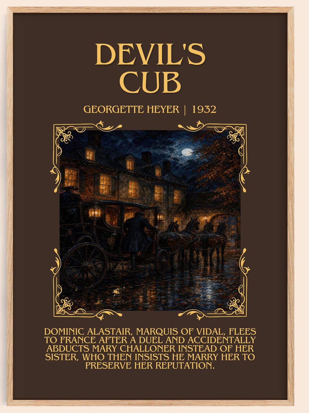 Devil's Cub Minimalist Book Poster by Georgette Heyer – book poster