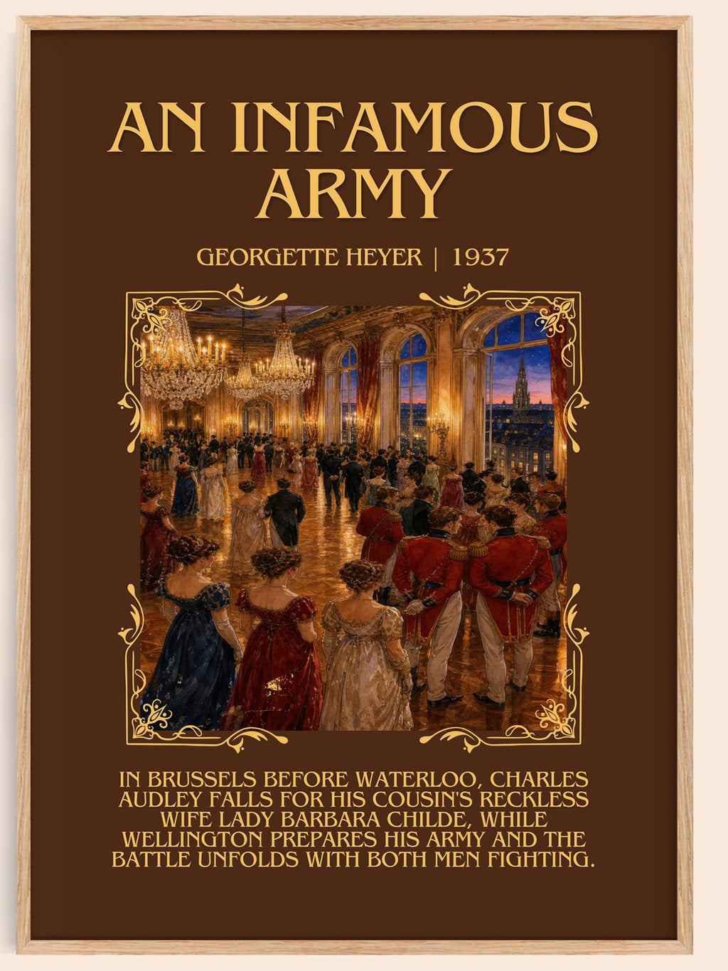 An Infamous Army Minimalist Book Poster by Georgette Heyer – book poster