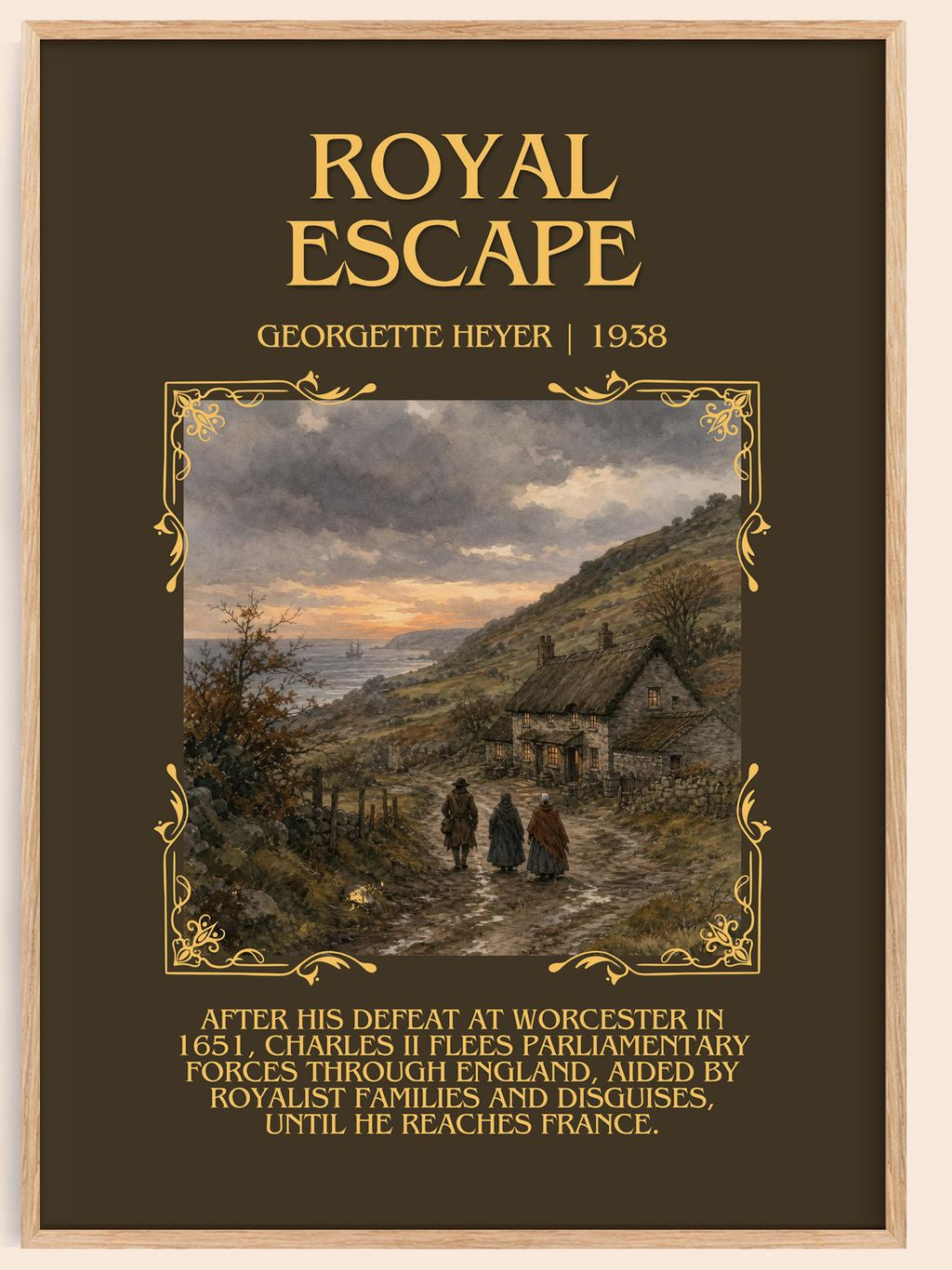 Royal Escape Minimalist Book Poster by Georgette Heyer – book poster