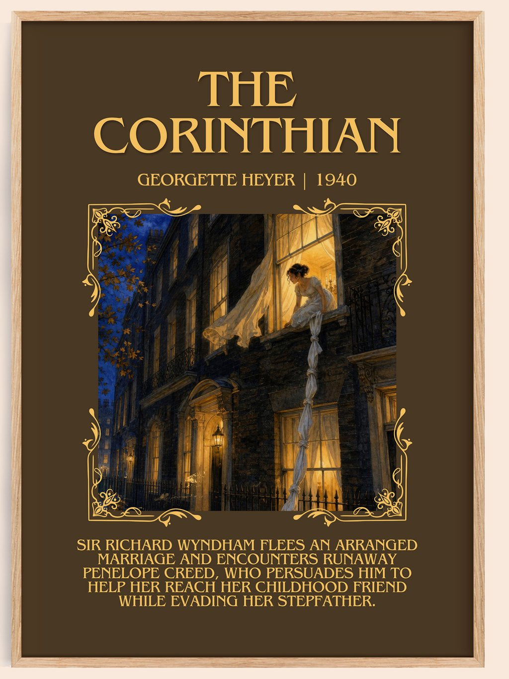 The Corinthian Minimalist Book Poster by Georgette Heyer – book poster