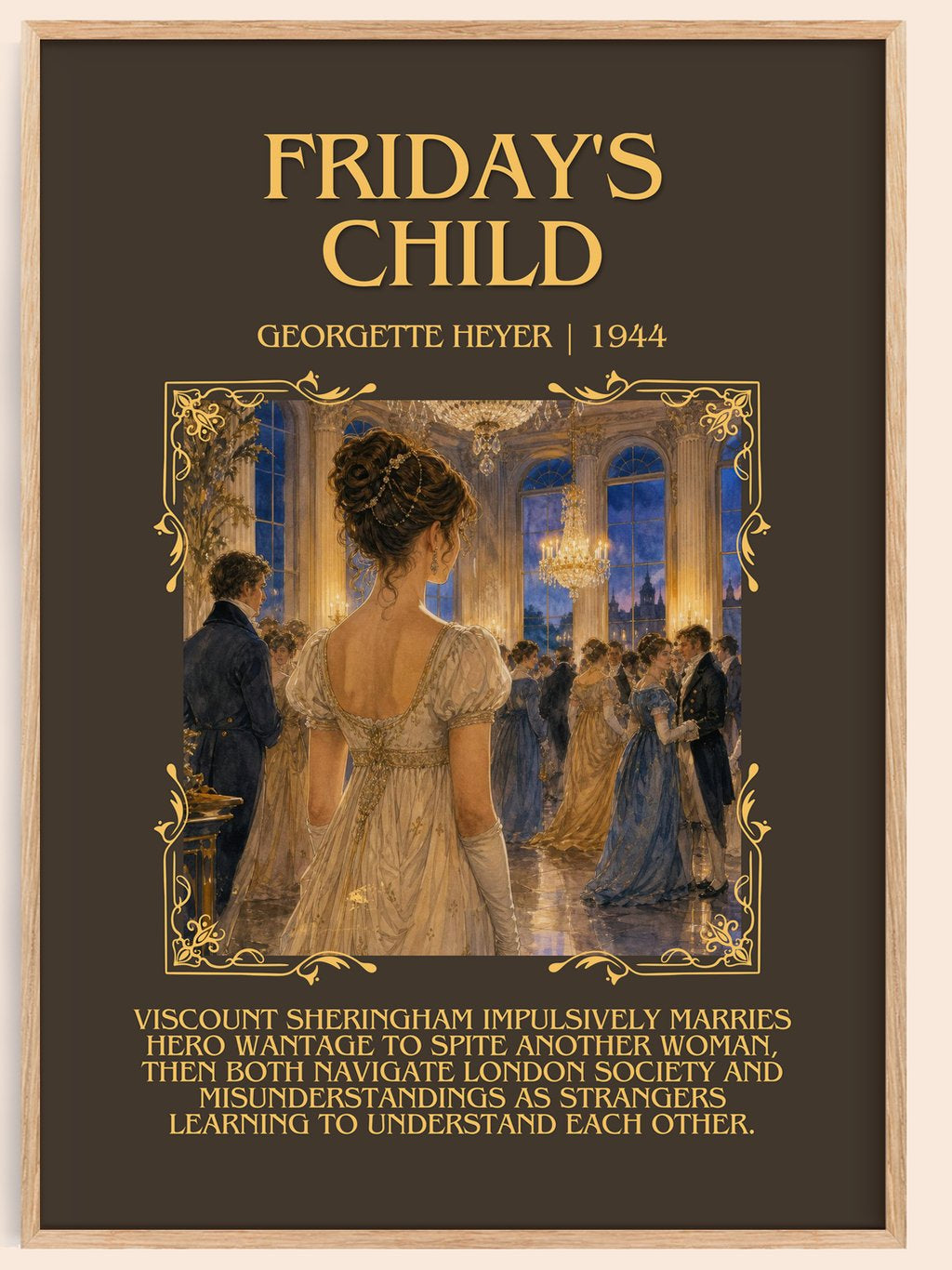 Friday's Child Minimalist Book Poster by Georgette Heyer – book poster