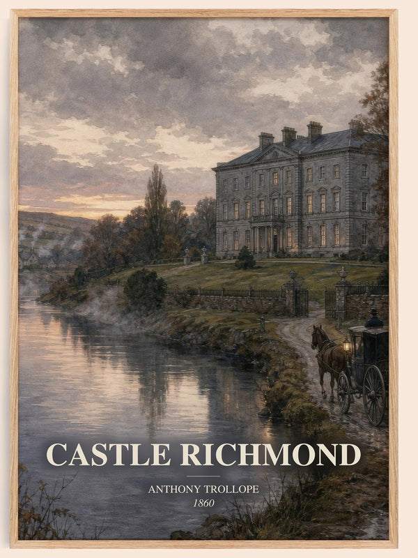 Castle Richmond watercolour book poster by Anthony Trollope – framed literary art print