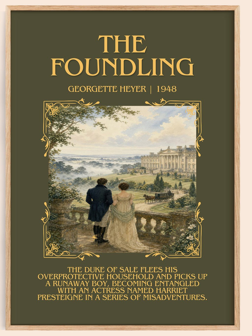 The Foundling Minimalist Book Poster by Georgette Heyer – book poster