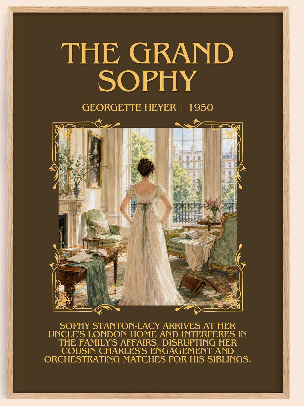 The Grand Sophy Minimalist Book Poster by Georgette Heyer – book poster