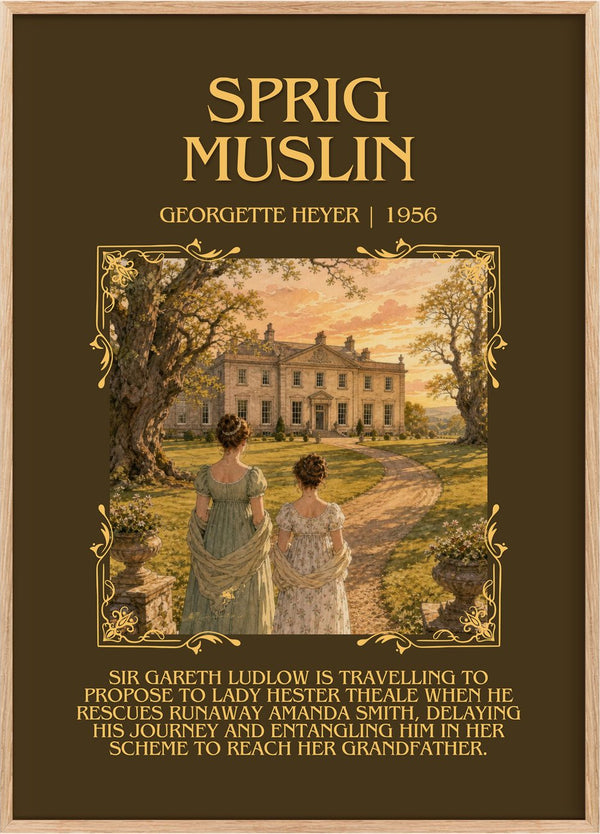 Sprig Muslin Minimalist Book Poster by Georgette Heyer