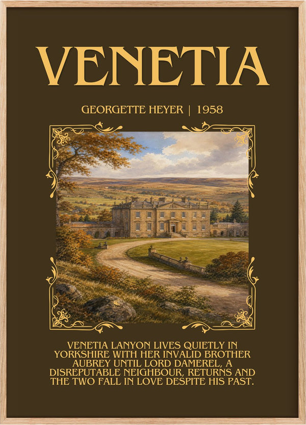 Venetia Minimalist Book Poster by Georgette Heyer