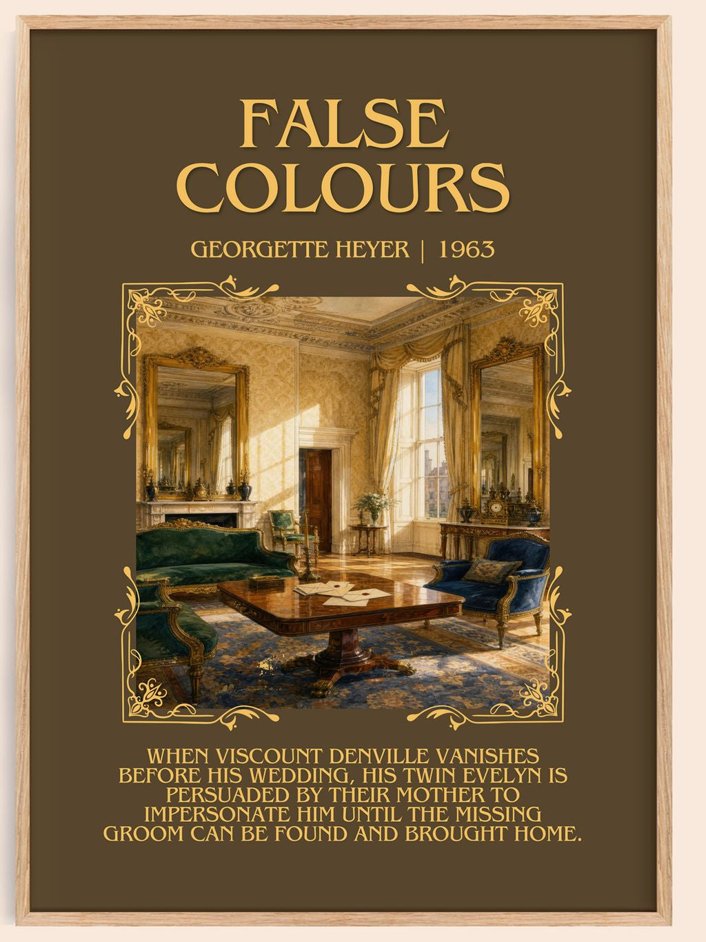 False Colours Minimalist Book Poster by Georgette Heyer – book poster