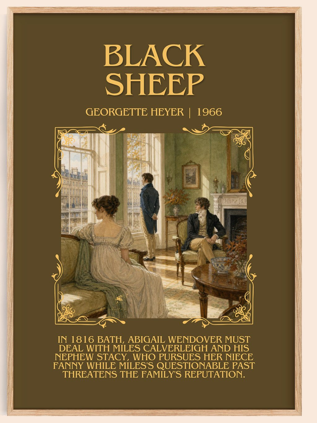 Black Sheep Minimalist Book Poster by Georgette Heyer – book poster