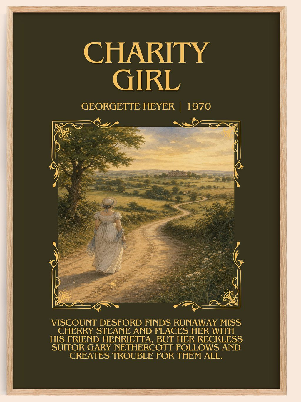 Charity Girl Minimalist Book Poster by Georgette Heyer – book poster