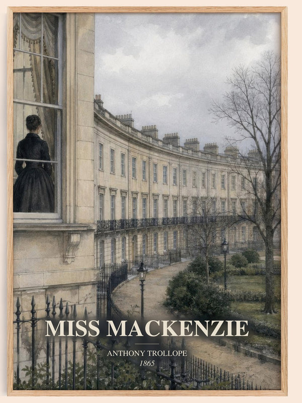 Miss Mackenzie watercolour book poster by Anthony Trollope – framed literary art print