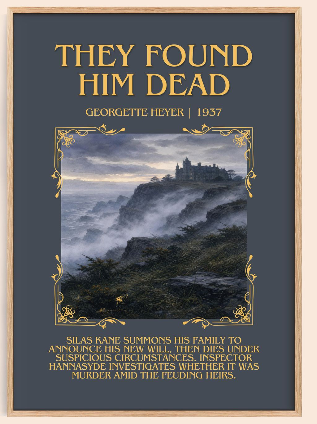 They Found Him Dead Minimalist Book Poster by Georgette Heyer – book poster
