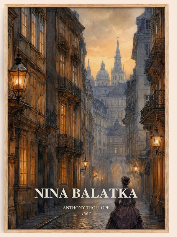 Nina Balatka watercolour book poster by Anthony Trollope – framed literary art print