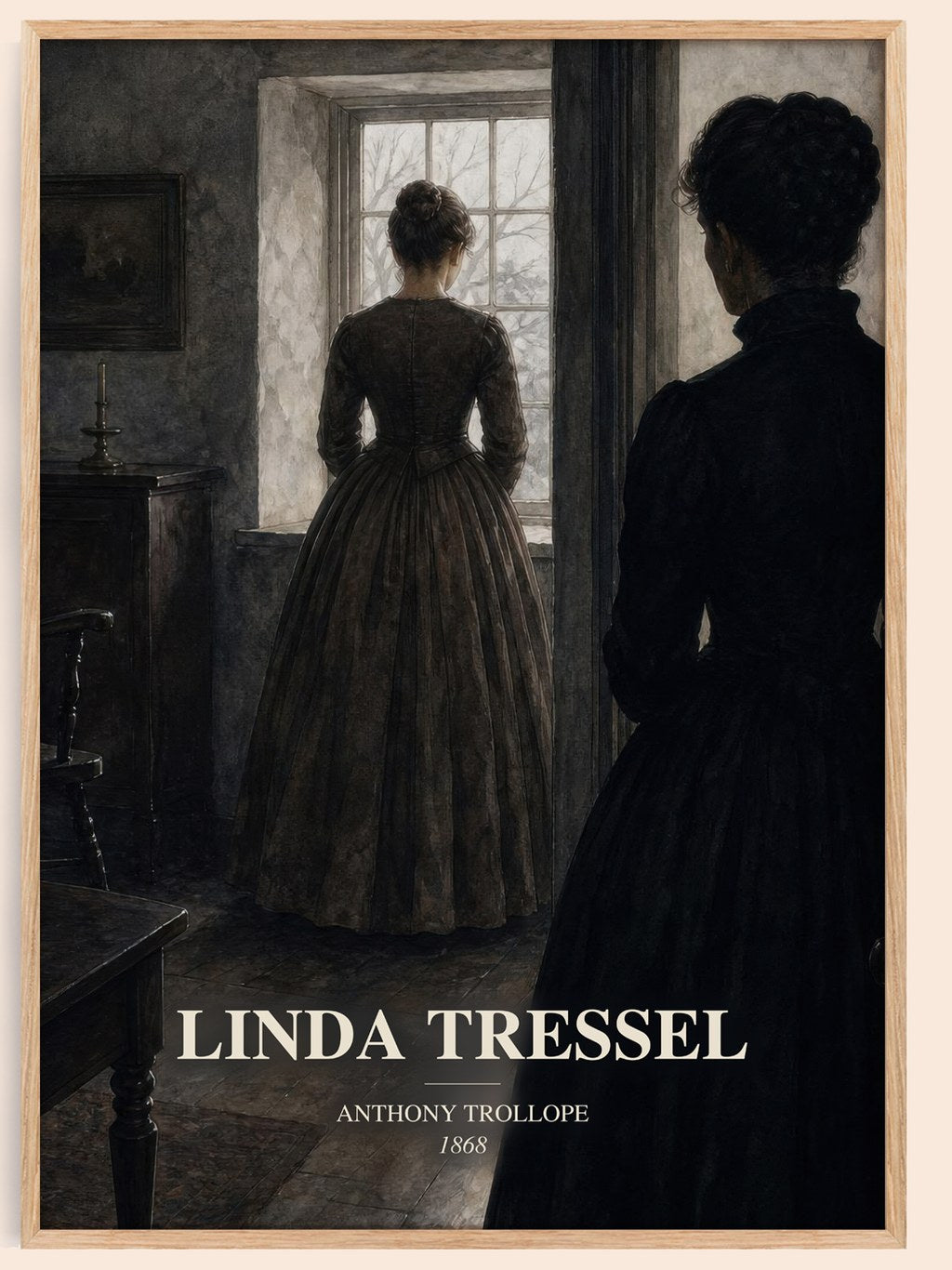 Linda Tressel watercolour book poster by Anthony Trollope – framed literary art print