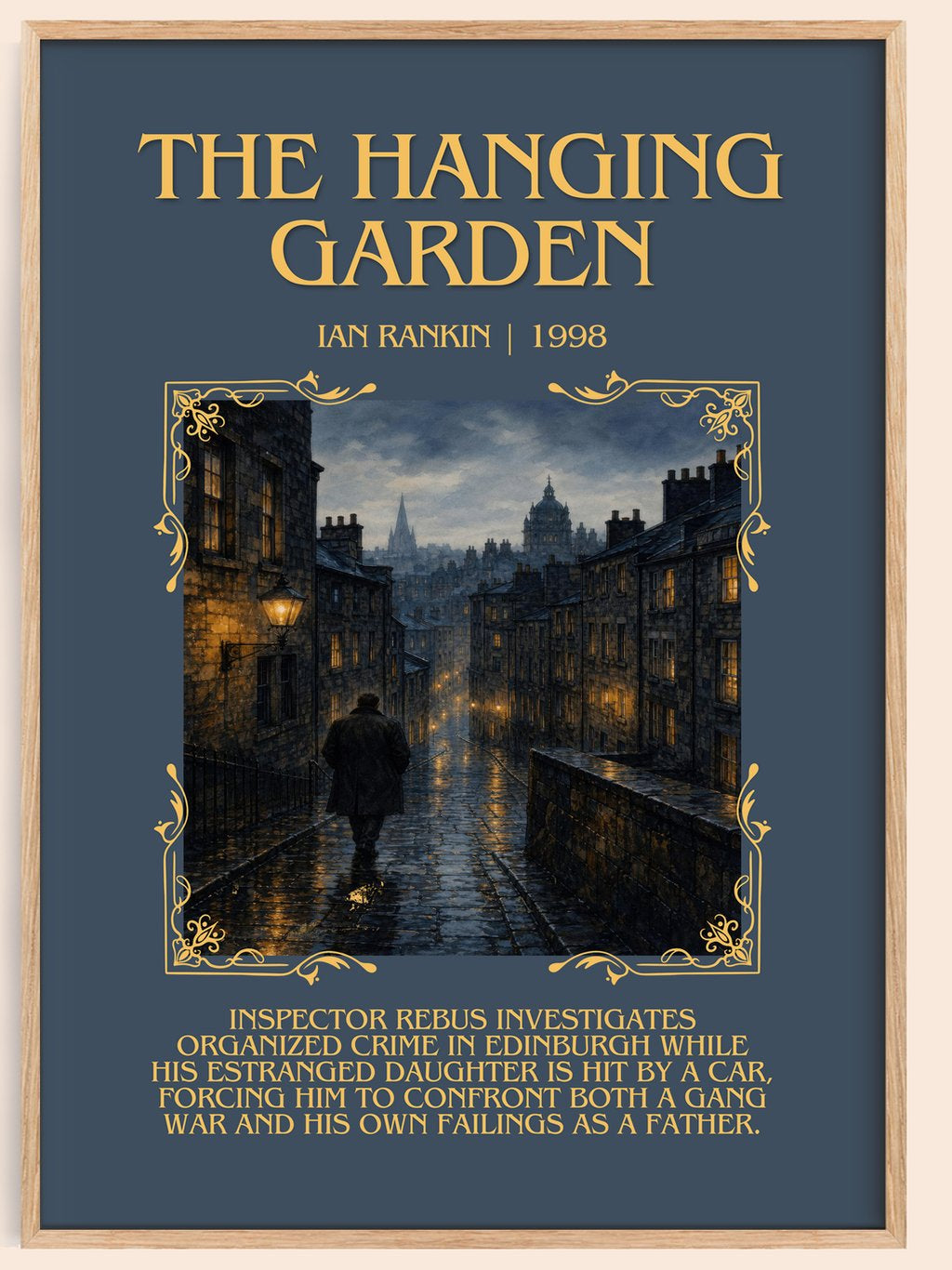 The Hanging Garden Minimalist Book Poster by Ian Rankin – book poster