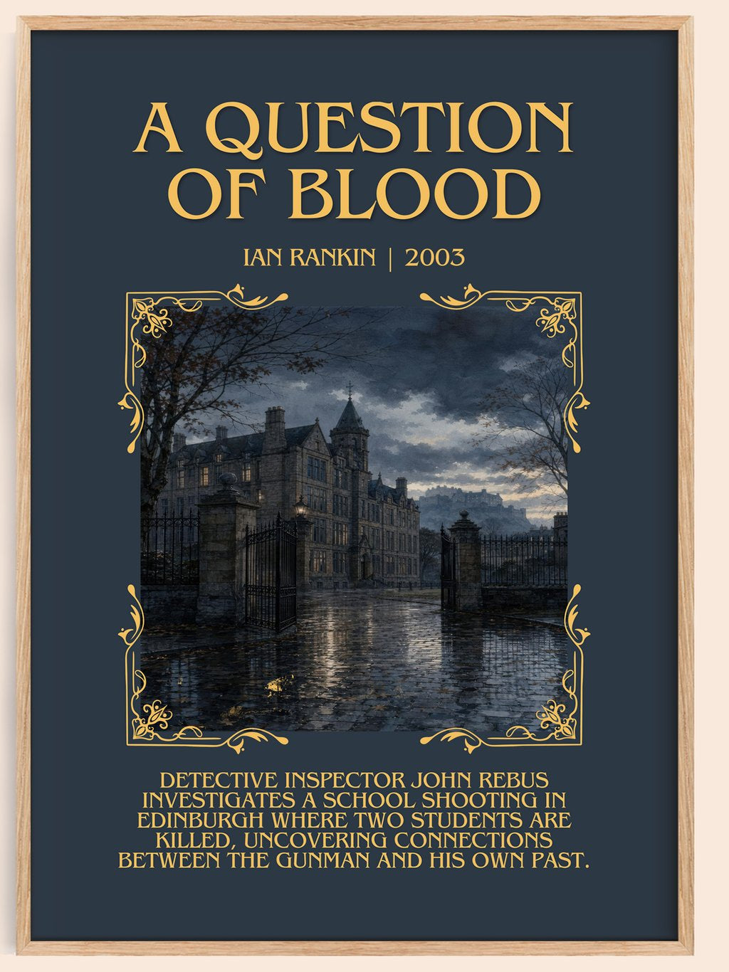A Question of Blood Minimalist Book Poster by Ian Rankin – book poster
