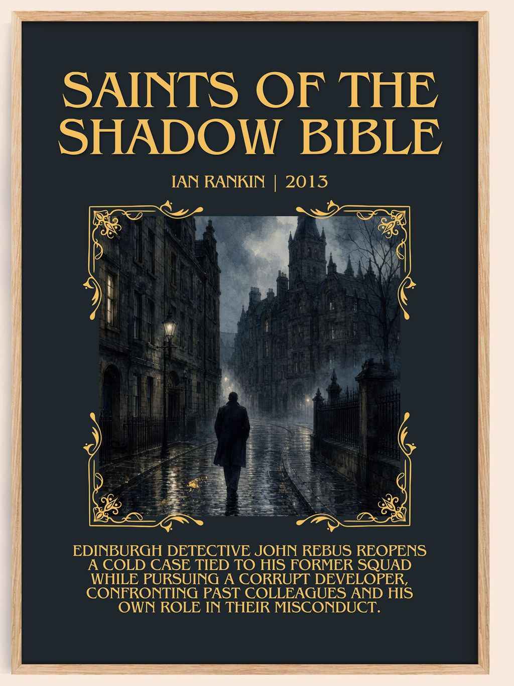 Saints of the Shadow Bible Minimalist Book Poster by Ian Rankin – book poster