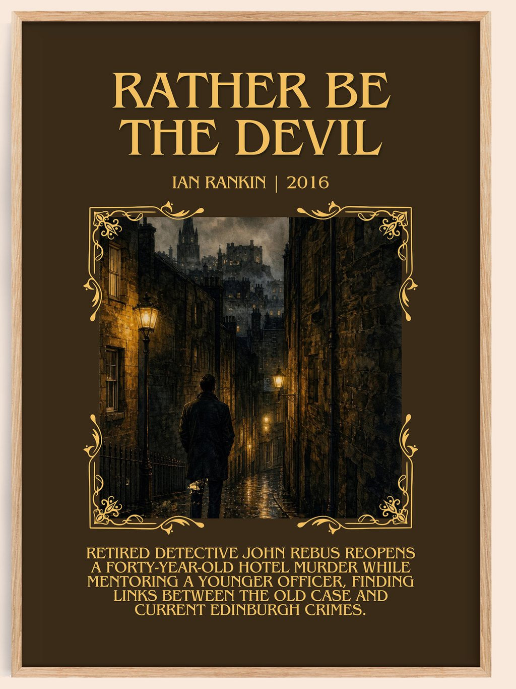 Rather Be the Devil Minimalist Book Poster by Ian Rankin – book poster
