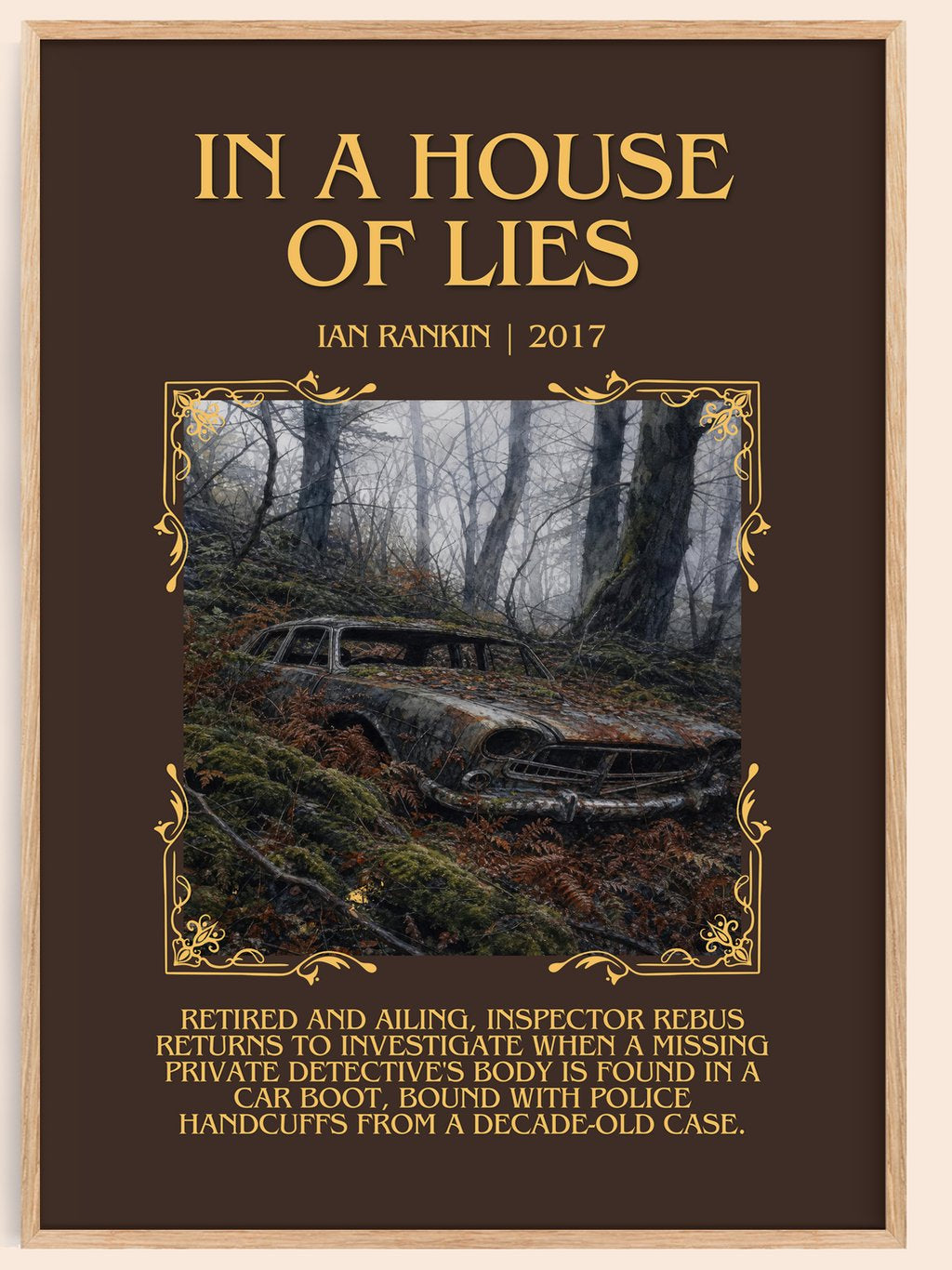 In a House of Lies Minimalist Book Poster by Ian Rankin – book poster