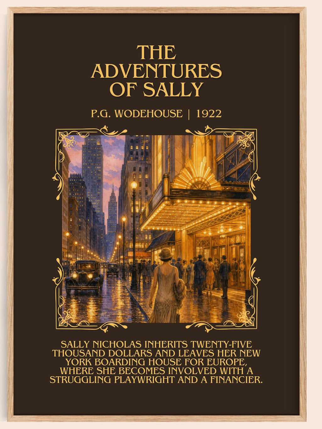 The Adventures of Sally Minimalist Book Poster by P.G. Wodehouse – book poster