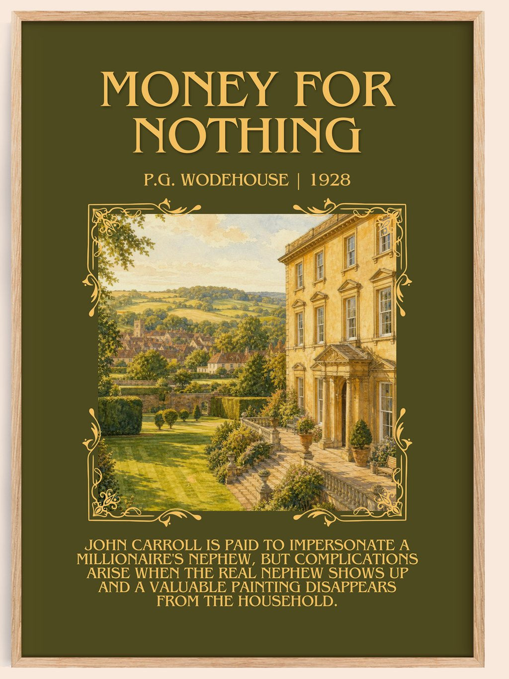Money for Nothing Minimalist Book Poster by P.G. Wodehouse – book poster