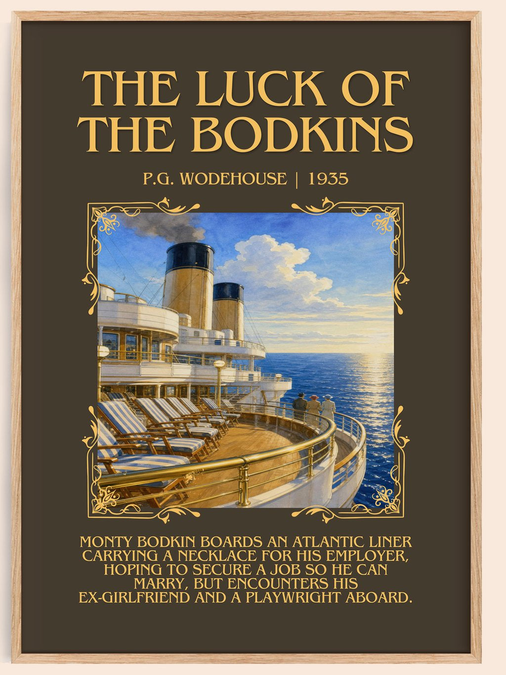 The Luck of the Bodkins Minimalist Book Poster by P.G. Wodehouse – book poster